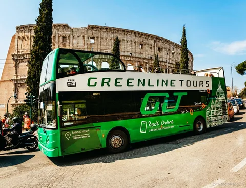 Rome hop-on hop-off bus with 3 scenic routes passing the historic center